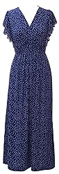 Plum Feathers Exotic Print Smocked Waist Maxi Dress