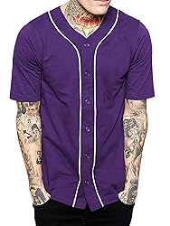 Hat and Beyond Mens Baseball Button Down Jersey