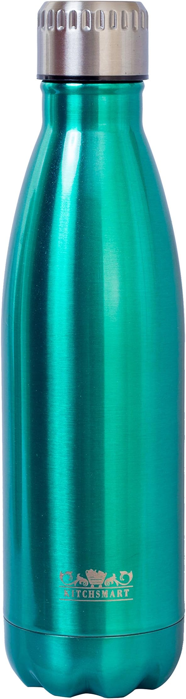 Kitchsmart 18/8 304 Stainless Steel, Double Wall, Vacuum Insulated, Cola Shaped Sports Water Bottle-17 oz