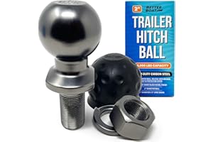 2 Inch Trailer Ball Hitch Ball 6000lbs 1" Shank Diameter 2" Long Trailer Hitch Ball 2in Tow Ball Marine Grade Boat or Towing