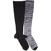 MUK LUKS womens 2 Pair Pack Nylon Compression Knee High Socks