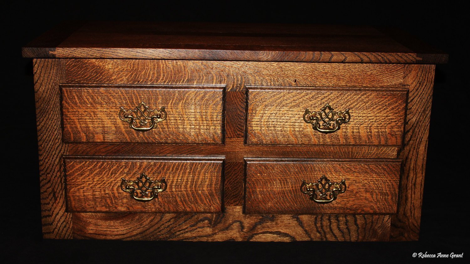 Dark Oak Hope Chest with Cedar Lining Gift for Her Handmade