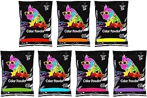 Chameleon Colors Rainbow Color Powder Packets, 7 Individual Holi Color Packets, Color Races, Birthday Parties, and Photograph