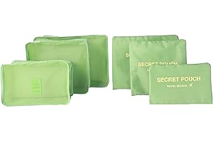 VAYEEBO 6 sets travel Organizers Packing Cubes Luggage Organizers Compression Pouches (Green)