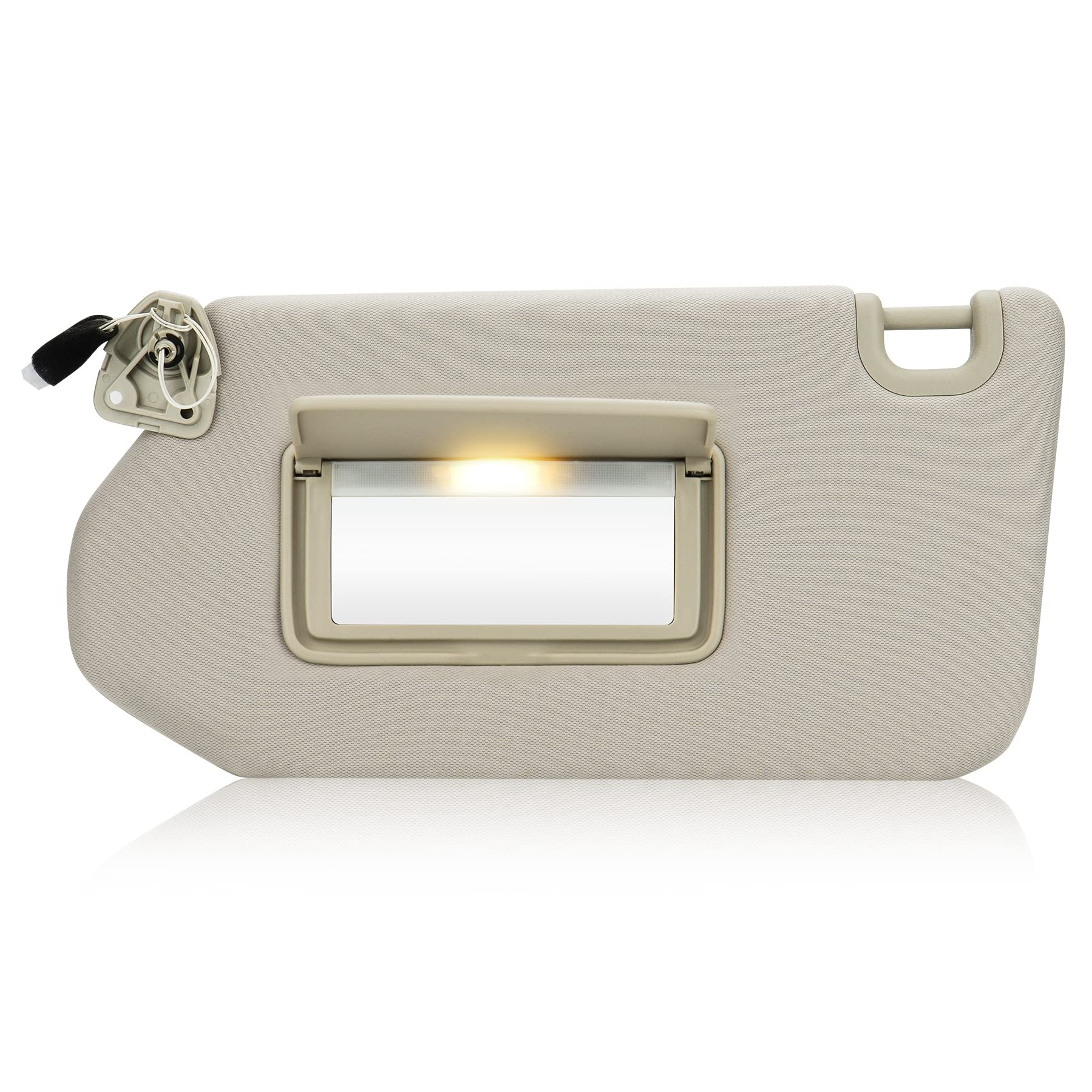 Photo 1 of TadaMark Left Driver Side Sun Visor Fit for Nissan Pathfinder 2013 2014 2015 2016 2017 2018 Infiniti QX60 2014 2015 2016 2017 Infiniti JX35 2013 Beige with Light Replace # 96401-9PB0A