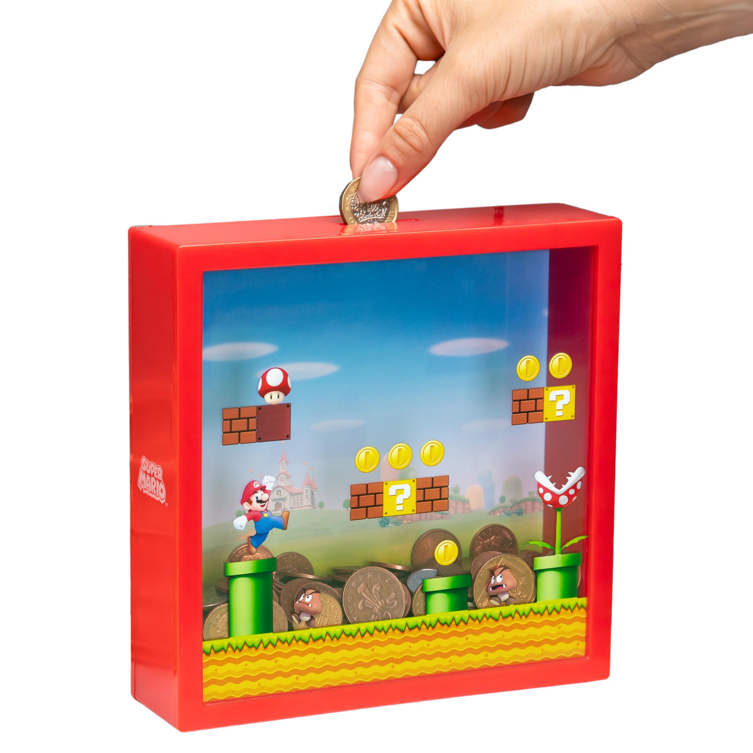 Super Mario Money Box - Officially Licensed Nintendo Piggy Bank for Savings, Gift for Mario Bros Fans, 18cm (7") | Paladone
