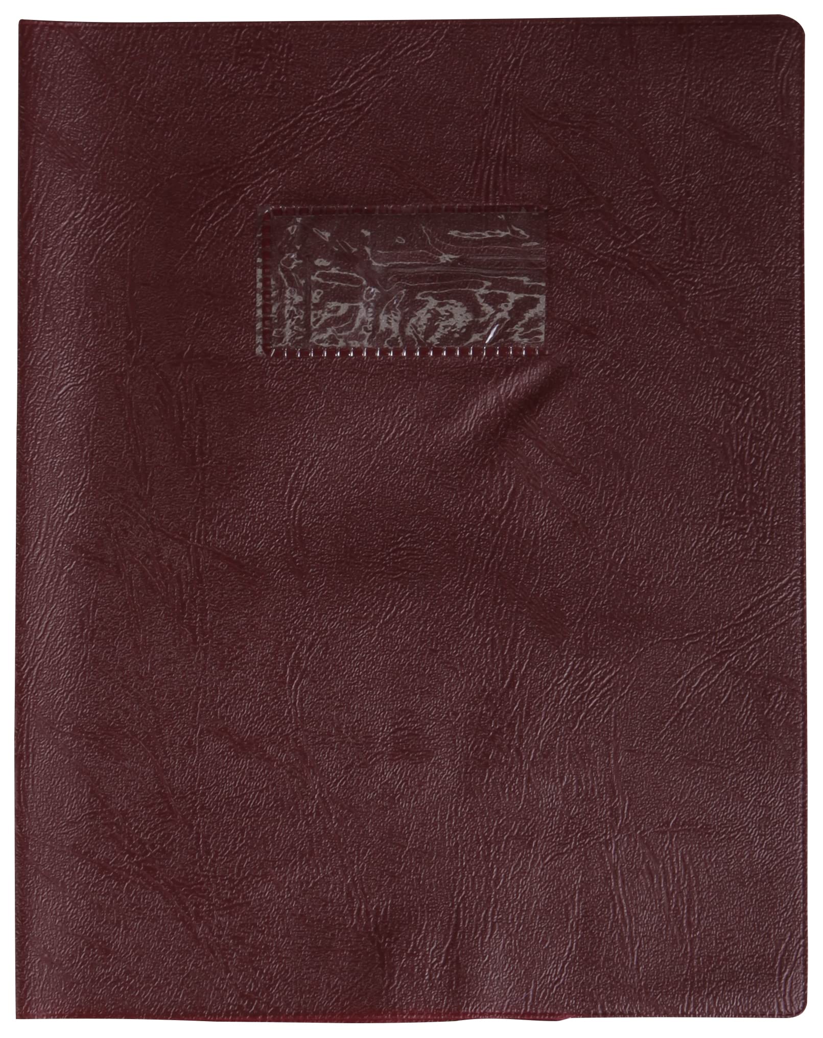 Calligraphe 72112C - One Grain Brown Leather Notebook Protector - Dimensions: 17x22 cm - 22/100th with Label Holder - PVC Opaque - Manufactured in France