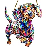 Dachshund Suncatcher Acrylic Hanging Decor, Dachshund Ornament for Christmas Tree, Dog Lovers Gifts for Women, Wiener Dog Christmas Tree Ornament, Christmas Decoration Keepsake