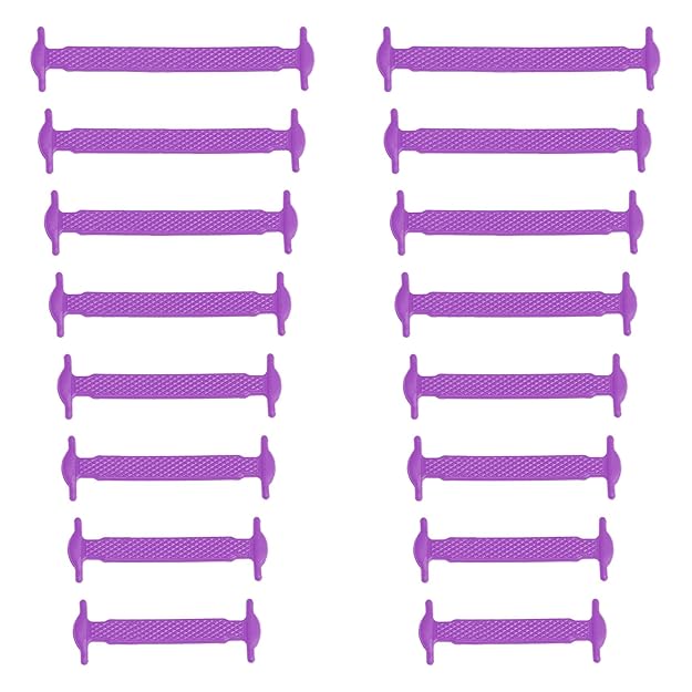 Xunits Elastische Silikon Schnürsenkel flach Schleifenlose Schuhbänder in 13 (neon) für Kinder & Erwachsene