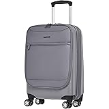 Amazon Basics Hybrid Exterior Carry-On Expandable Spinner Luggage Suitcase - 22 Inch, Grey