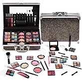 Makeup Kit for Teen Girls & Women Full Kit, Beauty Train Case with Starter Cosmetics Set, Make Up Valentine's Gift Box with Eyeshadow,Lipgloss,Highlight,Blush,Lip&Eye Pen,Brush & More(GoldenBrown)