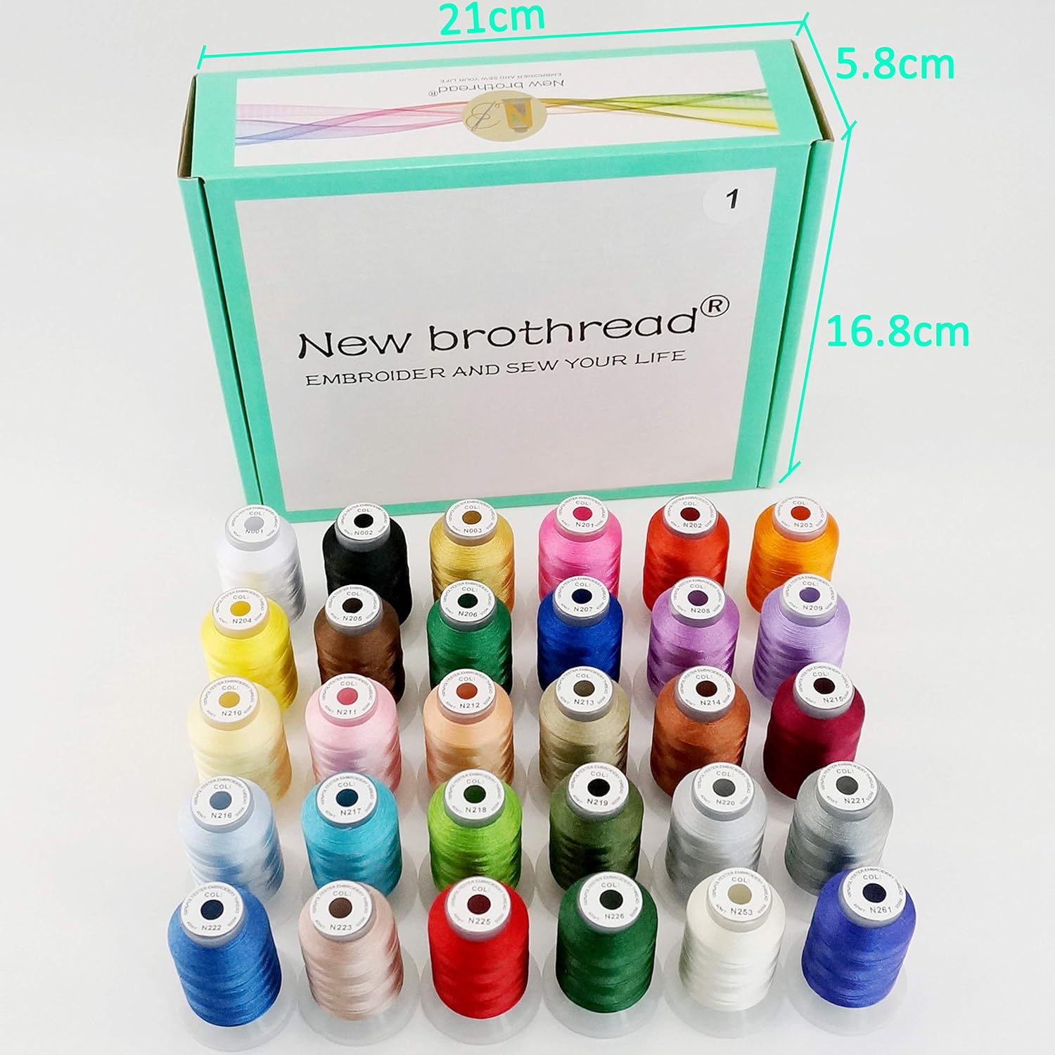 New brothread 30 New Janome Colours Polyester Machine Embroidery Thread Kit 500M Each Spool - Assortment 1 - Image 3