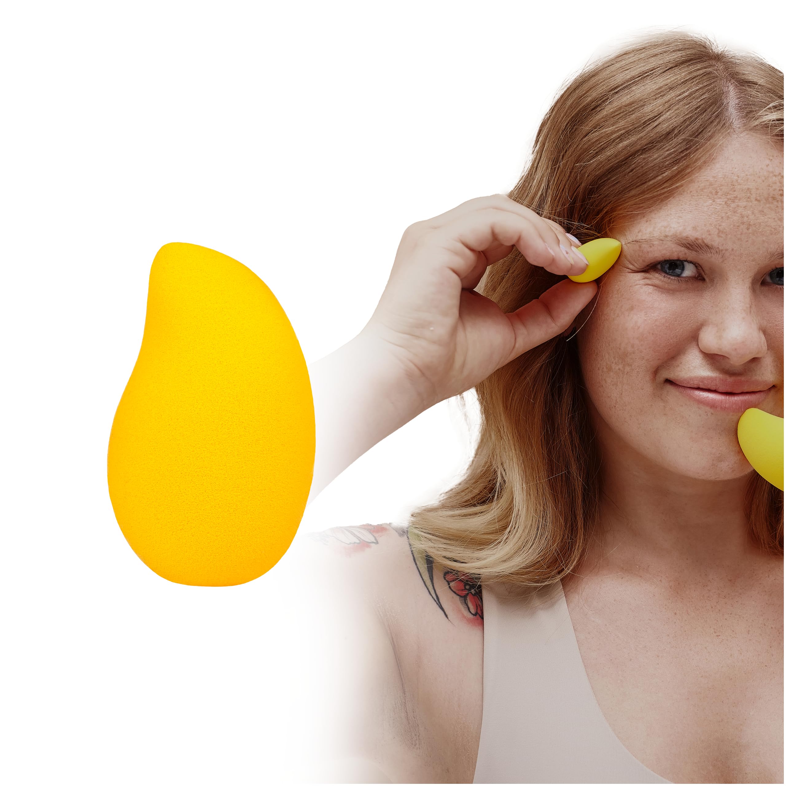 Makeup Mini Sponge Set Make Up Sponge Foundation Blender Beauty Makeup Sponges for Foundation Puffs Blending Sponge Concealer Sponge Applicator BB-Cream Powder Latex-Free Glov Mango Mini Set of 2