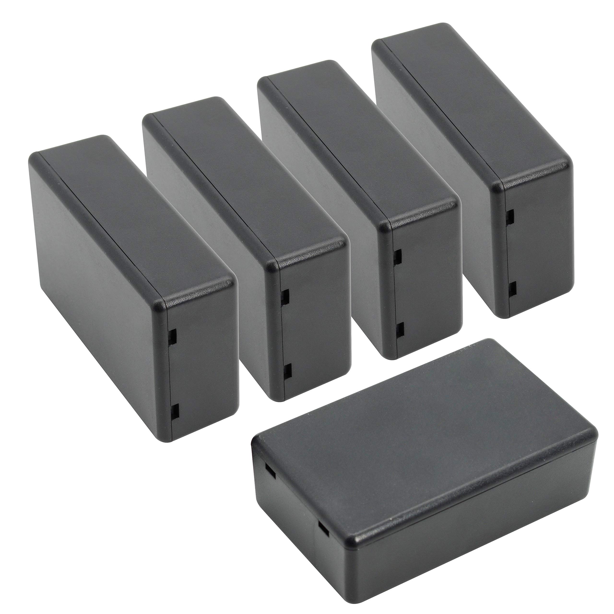 Photo 1 of LeMotech 5 Pieces Plastic Project Boxes Junction Case for Electronic Project, Black 3.1 x 2.0 x 1.0 inch (80 x 50x 26 mm)