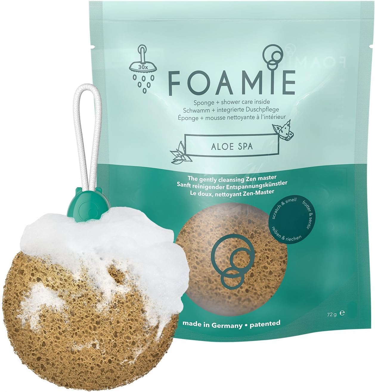 Foamie Aloe Spa - Shower Sponge with Integrated Shower Care