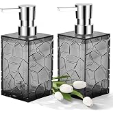 YAUKPH 2 Pack Grey Rust Proof Soap Dispenser | Acrylic material for bathroom and kitchen countertops