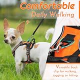 Eagloo Small Dog Harness Adjustable Front Clip No Pull Reflective Orange XS view 4
