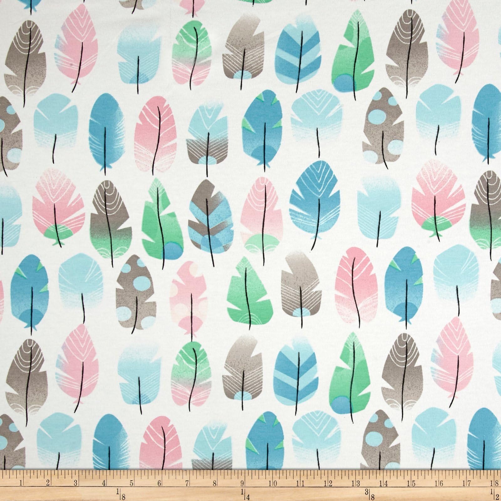 Stof Fabrics of France Jersey Knit Nepo Fabric by The Yard, Rose Blue