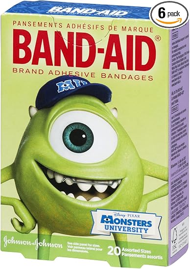 Johnson&Johnson band-aid adhesive bandages Disney pixar monsters university - 20 ct (381371158034)