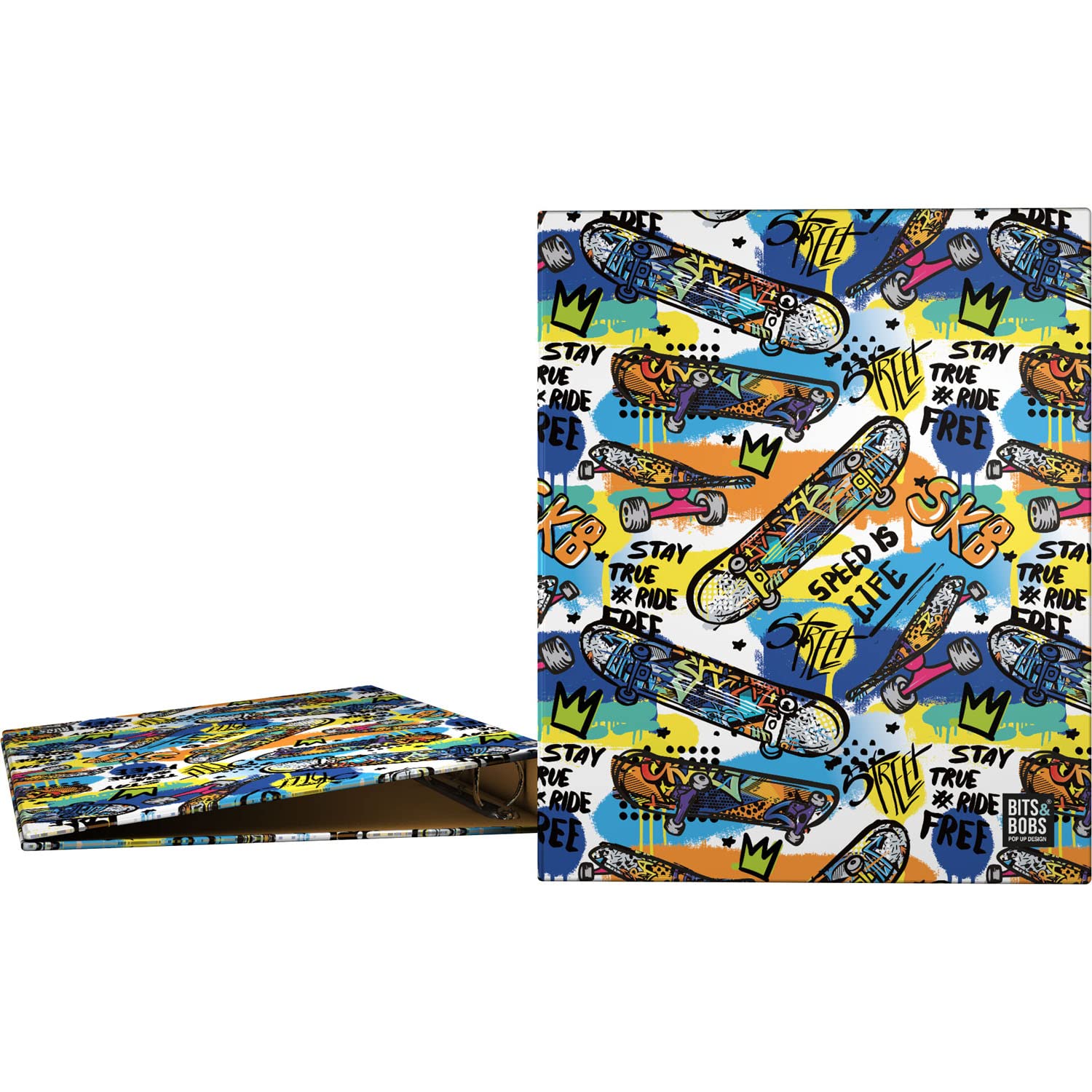 Grafoplás | A4 File Binder | 4 Mixed Rings 25mm | Bits & Bobs Pop Up Desing Collection | Street | FSC Certified