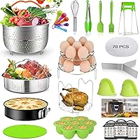 Mibote 93 Pcs Accessories Set for Instant Pot 5,6,8 Qt, 2 Steamer Baskets, Springform Pan, Egg Steamer Rack, Egg Bites…