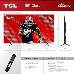 TCL 55-Inch Q65 QLED 4K UHD Smart TV with Google TV