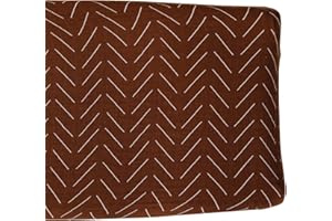 Mebie Baby Changing Pad Cover, Rust Mudcloth, 100% Muslin Cotton Changing Table Pad Cover for Baby Boy and Girl, Designer Nursery Decor Covers, Diaper Changing Pad Cover for Changing Station