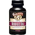 Barlean's Borage Oil Capsules, 1000mg Cold Pressed Pure Borage Seed Oil GLA Supplement, Omega 6 for Healthy Skin Joints and Bones and Brain Function, Non-GMO and PA Safe, 60 Count