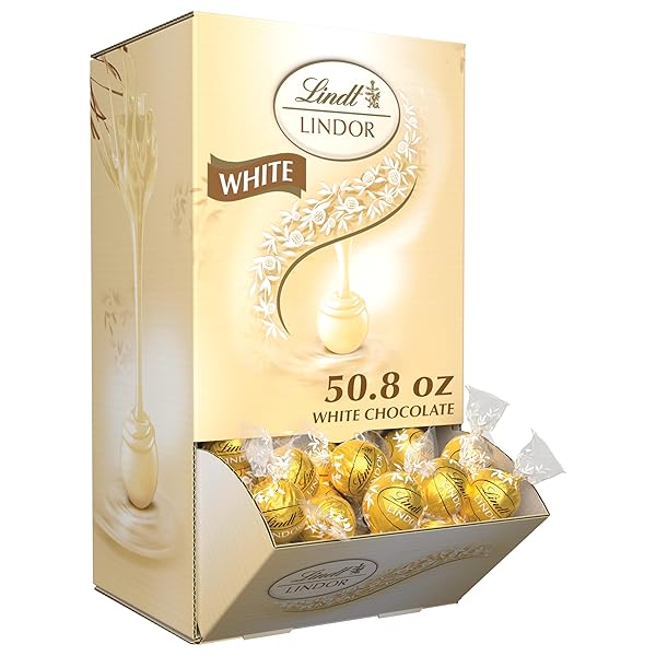 LINDT LINDOR WHITE CHOCOLATE CANDY TRUFFLES, WHITE CHOCOLATE...