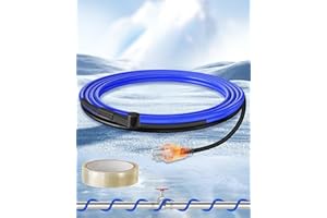 WILAWELS 3 FT Water Pipe Heating Cable, 5W Constant Power Self-Regulating Heating Cable, 5W/FT, IPX7 Waterproof, Auto-On/Off, for Metal and Plastic Water Pipes, Freeze Protection, 120V, U03HC06