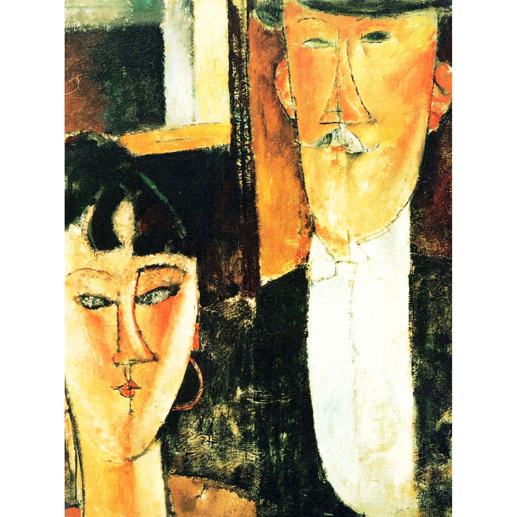 Wee Blue Coo Amedeo Modigliani Bride Groom Old Master Large Art Print Poster Wall Decor 18x24 inch โ image 1
