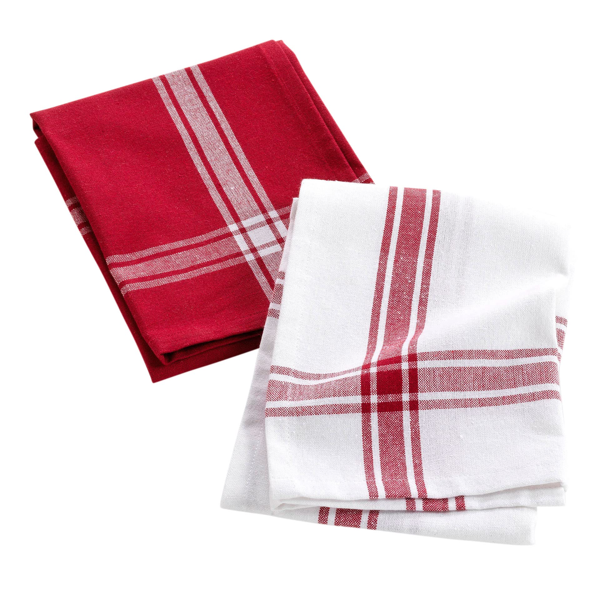 Douceur d'Intérieur, 2 Tea Towels 50 x 70 cm Bordeaux Recycled Woven Cotton
