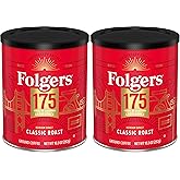 Folgers Classic Medium Roast Ground Coffee, 10.3 Oz 175th Anniversary Limited Edition Metal Can (Pack of 2)