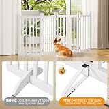 Yaheetech Wooden Dog Gate Indoor 4 Panels 202 cm L 91 cm H White view 5