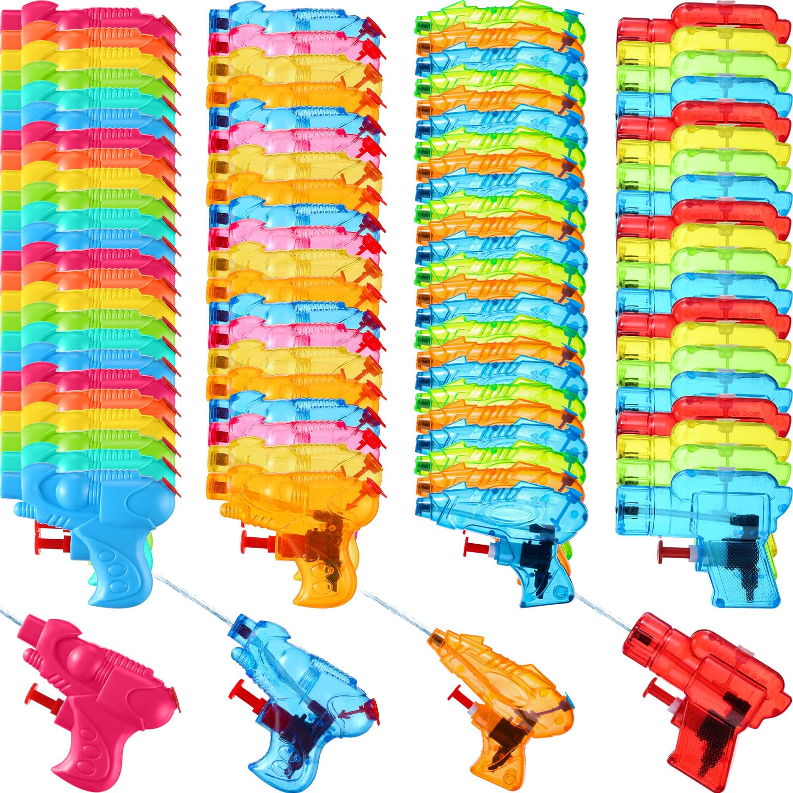 Photo 1 of Threan 100 Pack Water Gun for Kids Mini Water Gun Toy Colors Plastic Squirt Pistol Small Fun for Adults Teens Summer Pool Beach Party Favor Outdoor Game Bath Birthday(Cute)