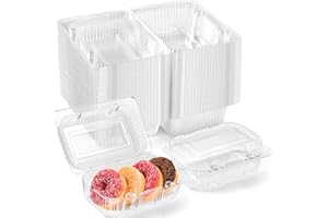 ZEZZXU 40 Pack Clear Hinged Plastic Containers, Sturdy To Go Clamshell Food Containers with Lids, Disposable Take Out Boxes for Desserts Cake Slices Sandwich Salad Cookies (7.2 × 4.7 ×3 Inches)
