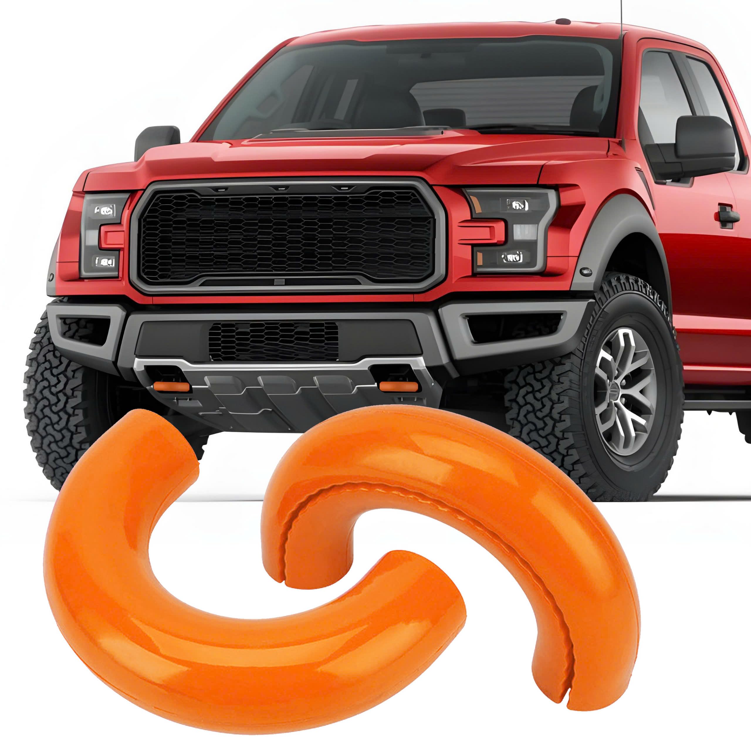 Photo 1 of Tow Hook Covers Compatible with 2004-2018 2019 2020 2021 2022 2023 2024 2025 F150 Accessories Bronco Base/Big Bend/Outer Bank-Fit for 2017-2021 Tundra Accessories-Upgrade Design,Silicon Rubber(Orange)