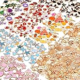 Acejoz 300Pcs Charms for Jewelry Making, Wholesale Bulk Assorted Gold-Plated Enamel Earring Charms for DIY Necklace Bracelet Jewelry Making and Crafting (Multicolor)