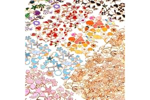 ACEJOZ 300Pcs Charms for Jewelry Making, Wholesale Bulk Assorted Gold-Plated Enamel Earring Charms for DIY Necklace Bracelet Jewelry Making and Crafting (Multicolor)