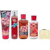 Bath & Body Works Velvet Sugar Deluxe Gift Set - Body Cream, Fragrance Mist, Body Wash and Body Lotion - with a Creamy Rose Bar Soap - Full Size