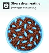 H&S Slow Feeder Dog Bowl - Gradual Feeding Bowl for Dogs Cats Puppies view 2