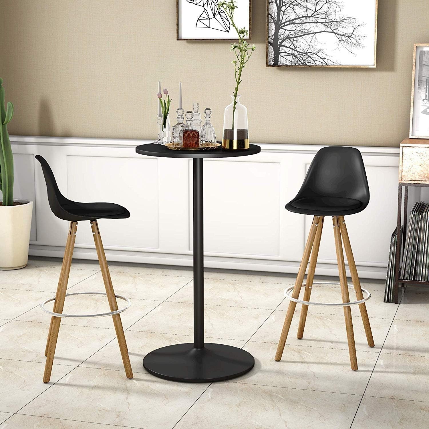 Modern Style 3 Pcs Counter Height Dining Set Table 2 Chair Kitchen