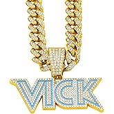 Miami Cuban Chain Ice Tiger Head Miami Cuban Link Chain Necklace - Gold/Silver Plated Cubic Zirconia Hip-Hop Jewelry Gift For Men