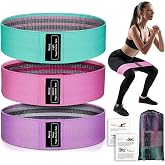Renoj Resistance Bands for Working Out: 3-Set Professional Exercise Bands for Pilates, Yoga, Home Gym, Booty, Leg Training | Heavy/Medium/Light Fabric Loops for Women Men