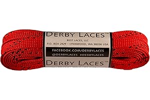 Derby Laces Red 72 Inch Waxed Skate Lace for Roller Derby, Hockey and Ice Skates, and Boots