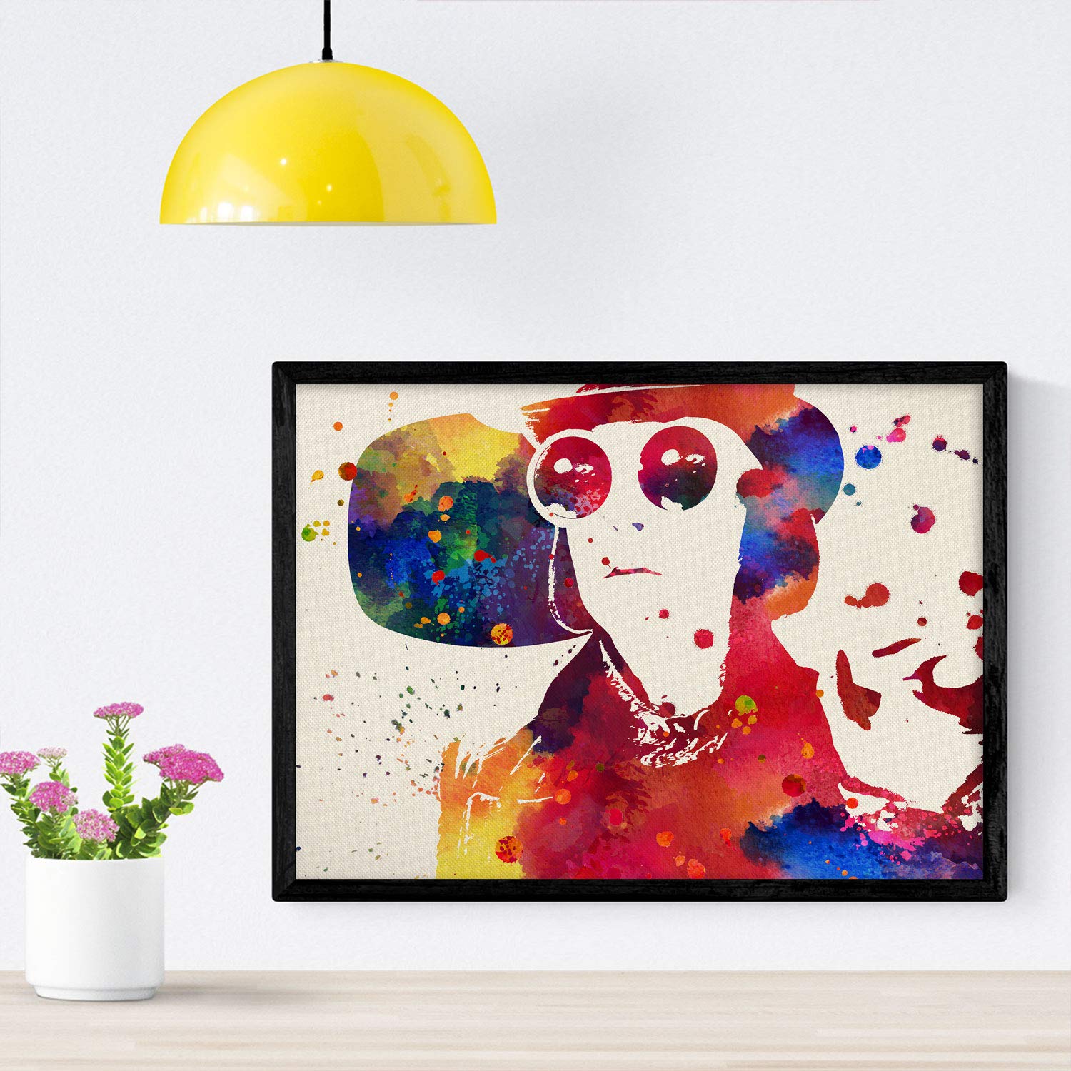 Nacnic Poster Willy Wonka with watercolor design. Mix with watercolor style sheets for interior decoration. A4 size