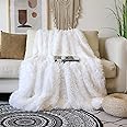 Decorative Extra Soft Faux Fur Blanket Twin Size 70" x 78",Solid Reversible Fuzzy Lightweight Long Hair Shaggy Blanket,Fluffy