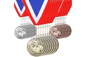 Sasylvia Thanksgiving Turkey Medals Bulk 2'' Metal Turkey Trot 5k Trophy with Ribbon Leaves Wreath Race Medals Thanksgiving Awards Prizes