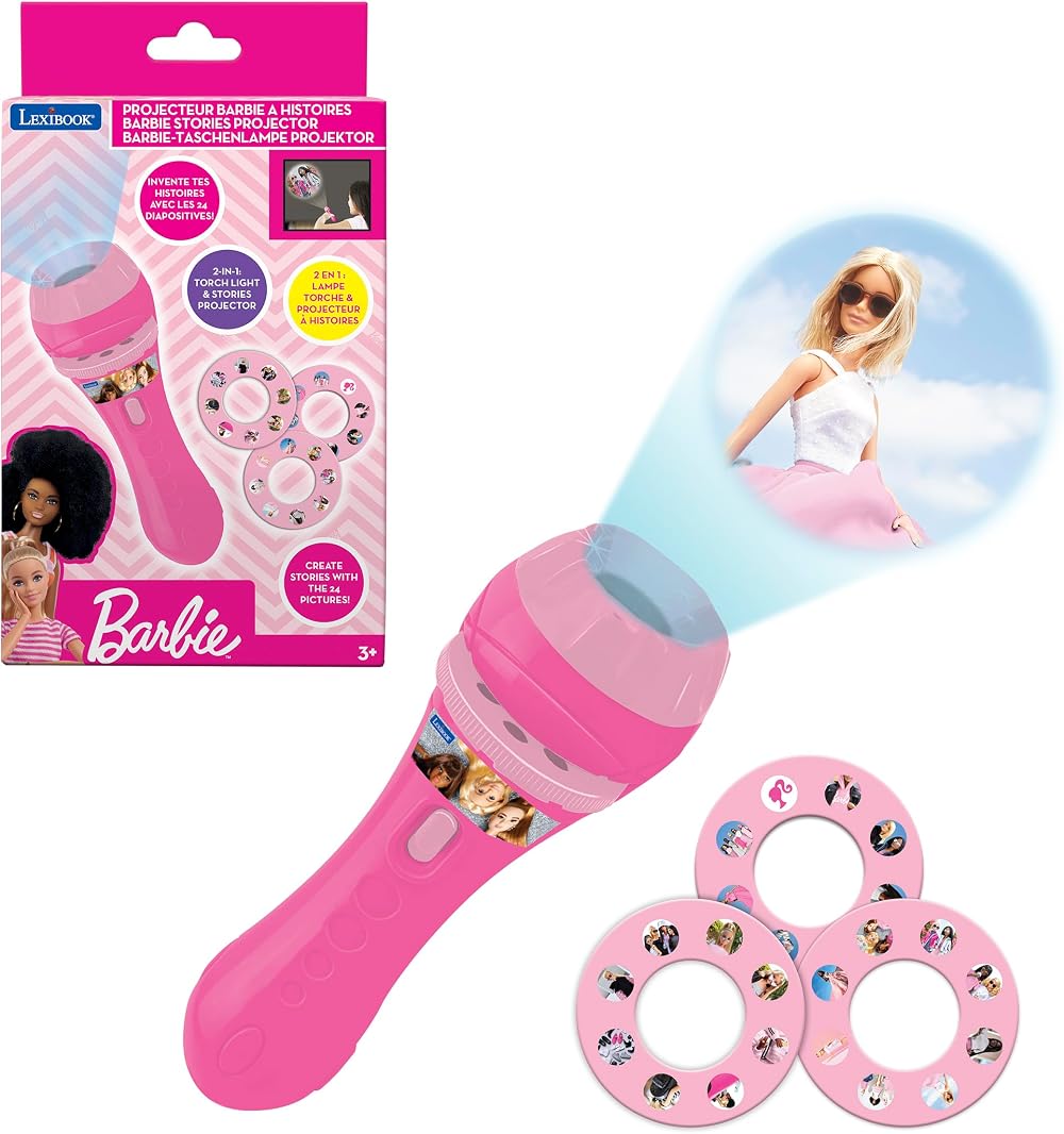 Lexibook Barbie Stories Projector 24 Images 3 Discs Torch Light LTC050BB