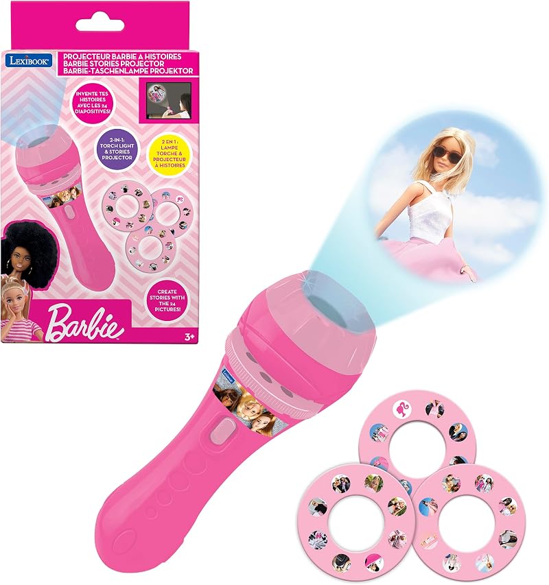 Lexibook Barbie Stories Projector 24 Images 3 Discs Torch Light LTC050BB